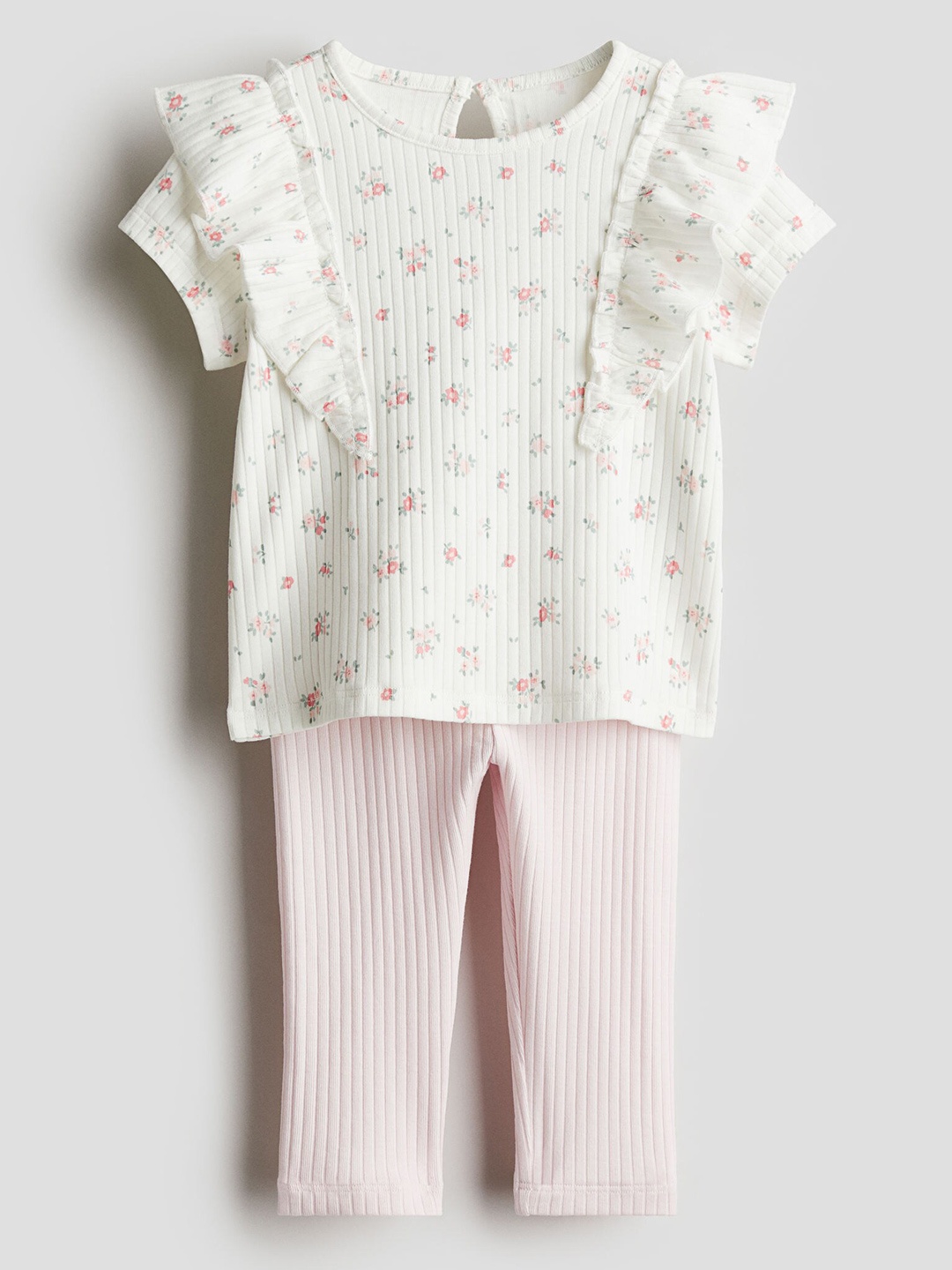 

H&M Girls 2-Piece Jersey Top And Leggings Set, Pink