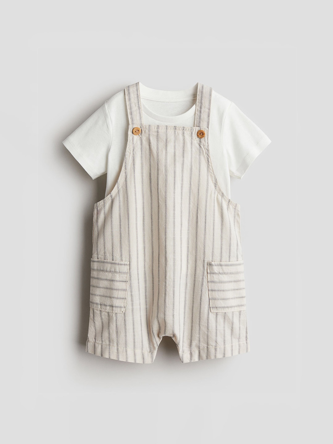 

H&M Boys 2-Piece Cotton Set, Beige