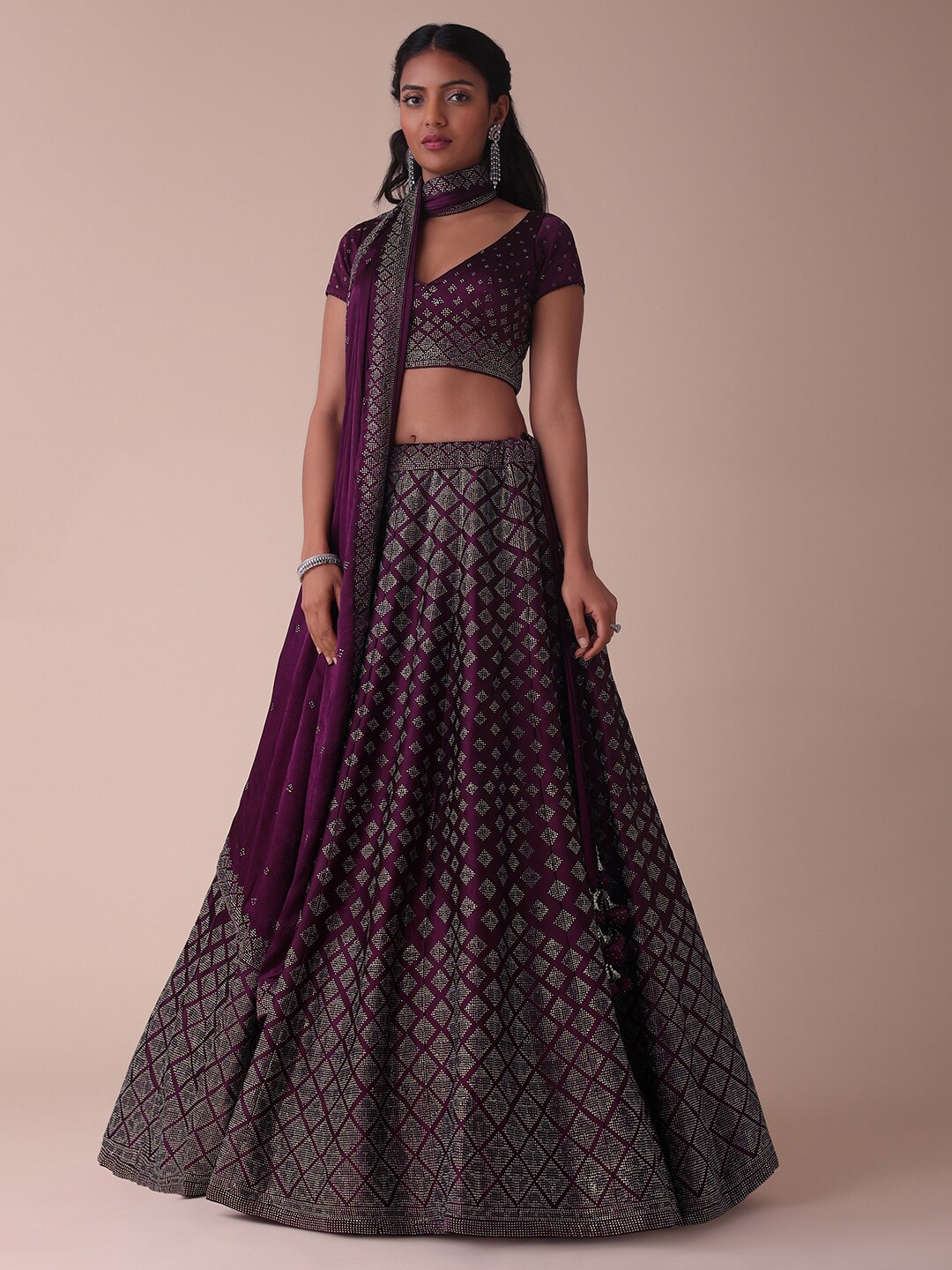 

KALKI Fashion Embellished Semi-Stitched Lehenga & Blouse With Dupatta, Purple
