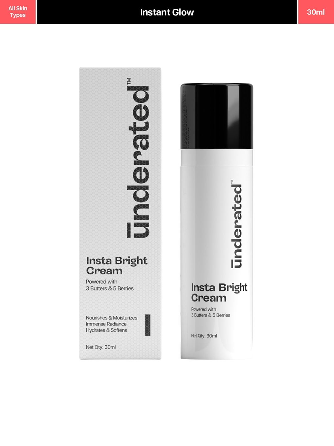 

Underated Insta Bright Cream - 30 ml, White