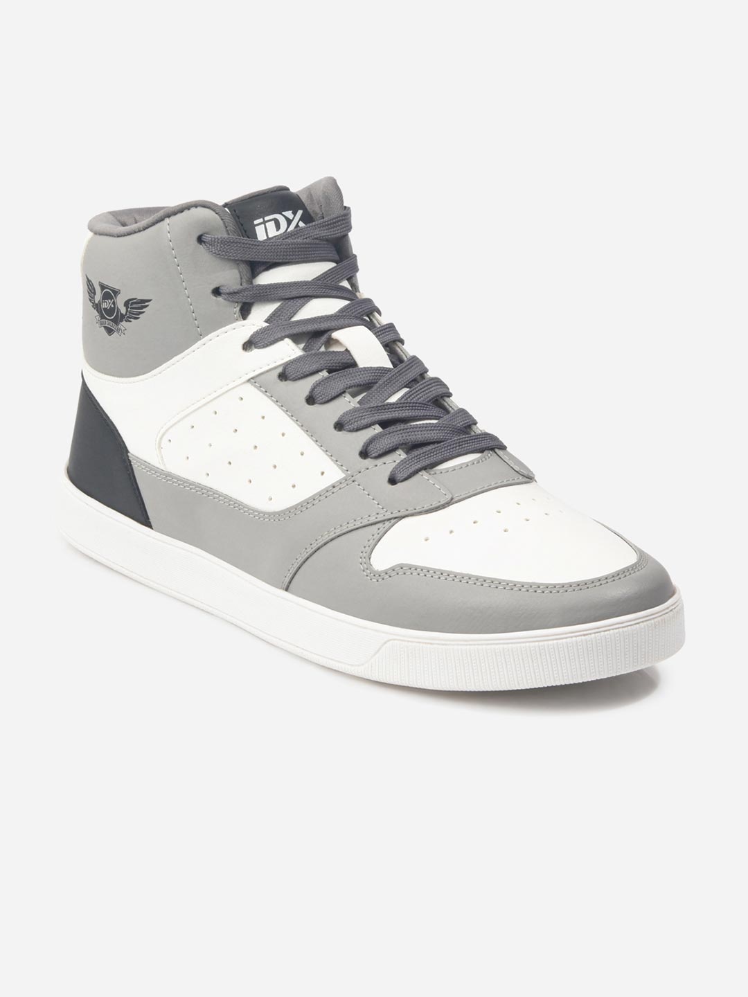 

ID Men Colourblocked Vegan Leather Sneakers, Grey