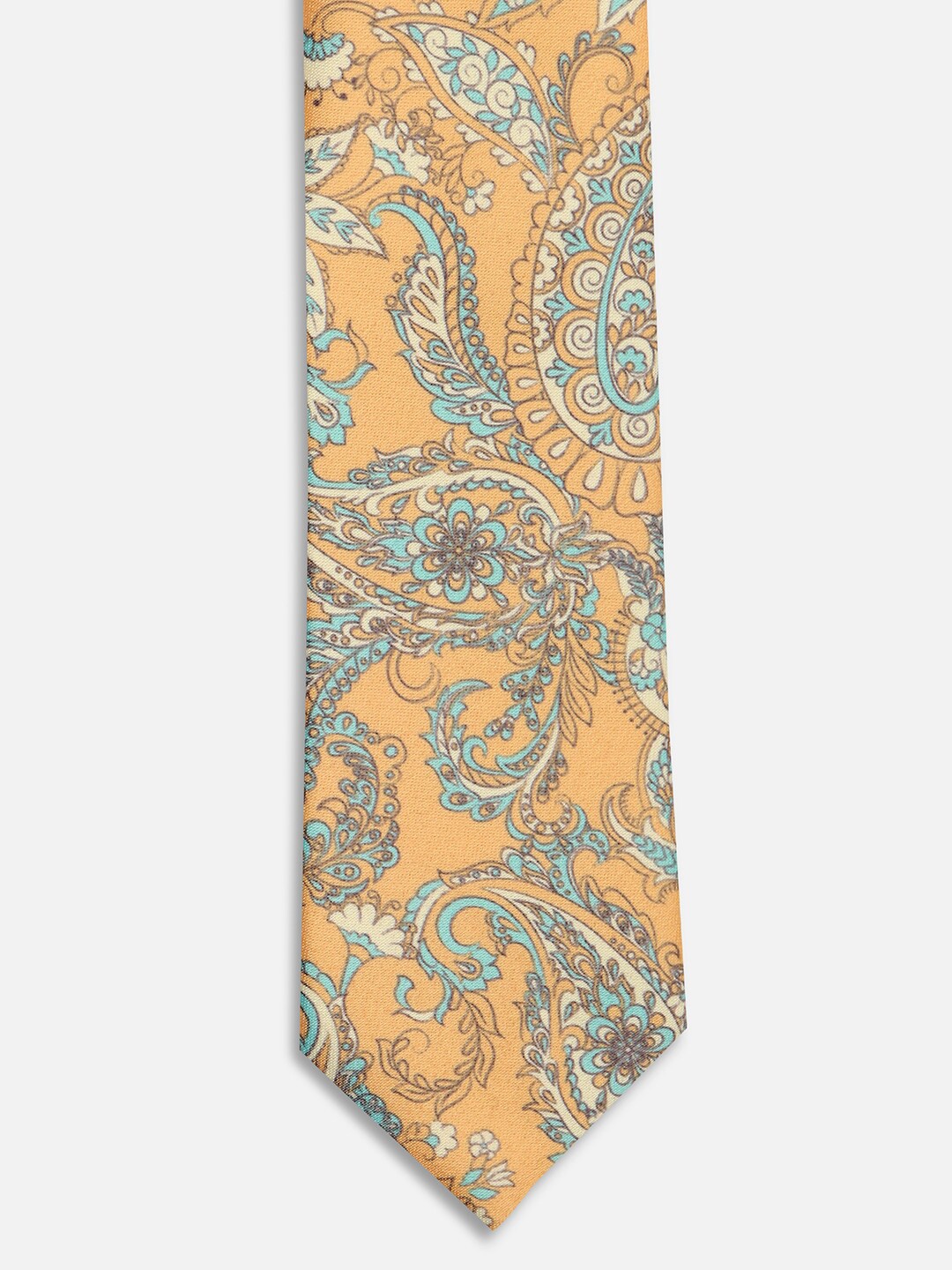

Peter England Men Printed Skinny Tie, Yellow