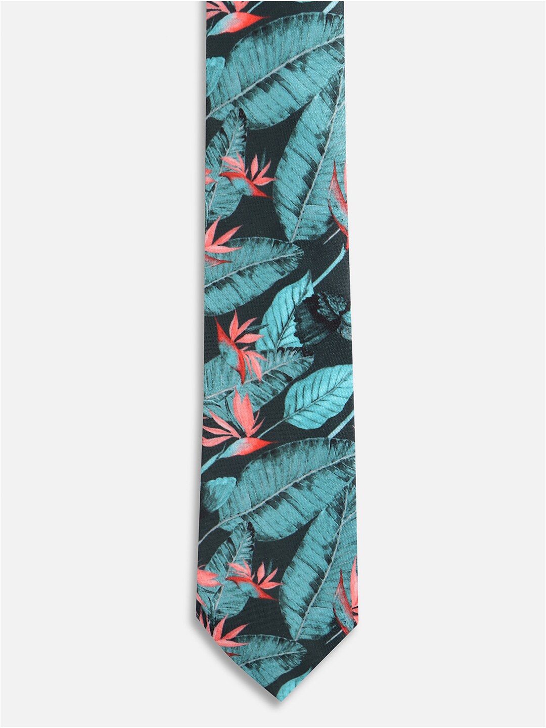 

Peter England Men Printed Skinny Tie, Black