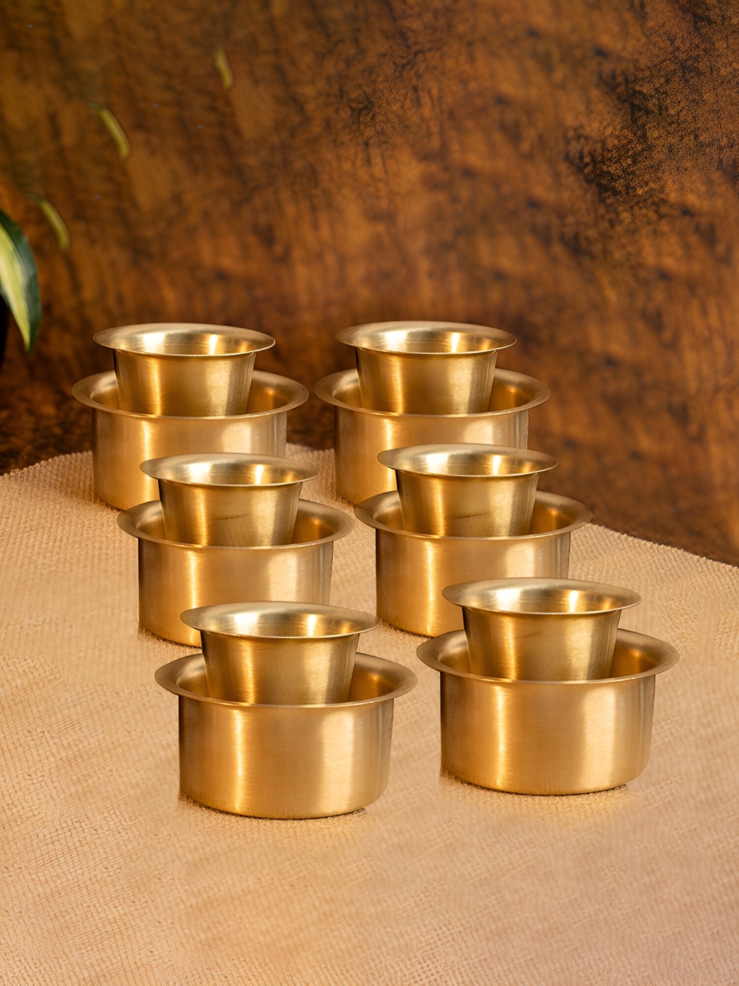 

Ekhasa Gold-Toned 12 Pieces Brass Matte Cups Set