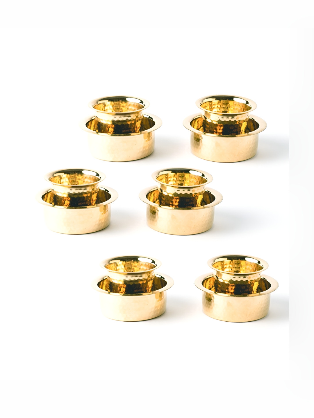 

Ekhasa Gold-Toned 12 Pieces Brass Glossy Cups & Saucer 130 ml