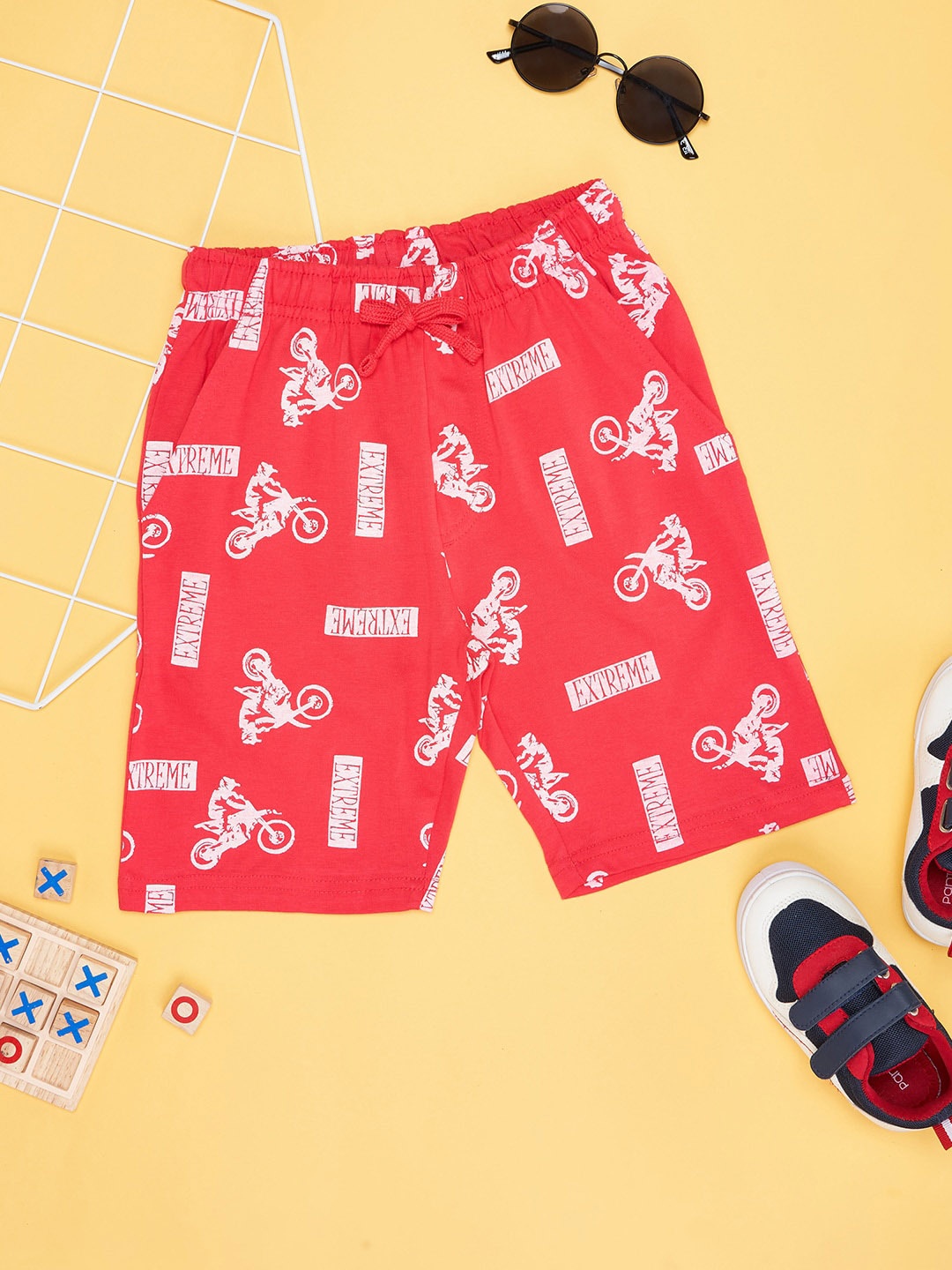 

Pantaloons Junior Boys Printed Shorts, Red
