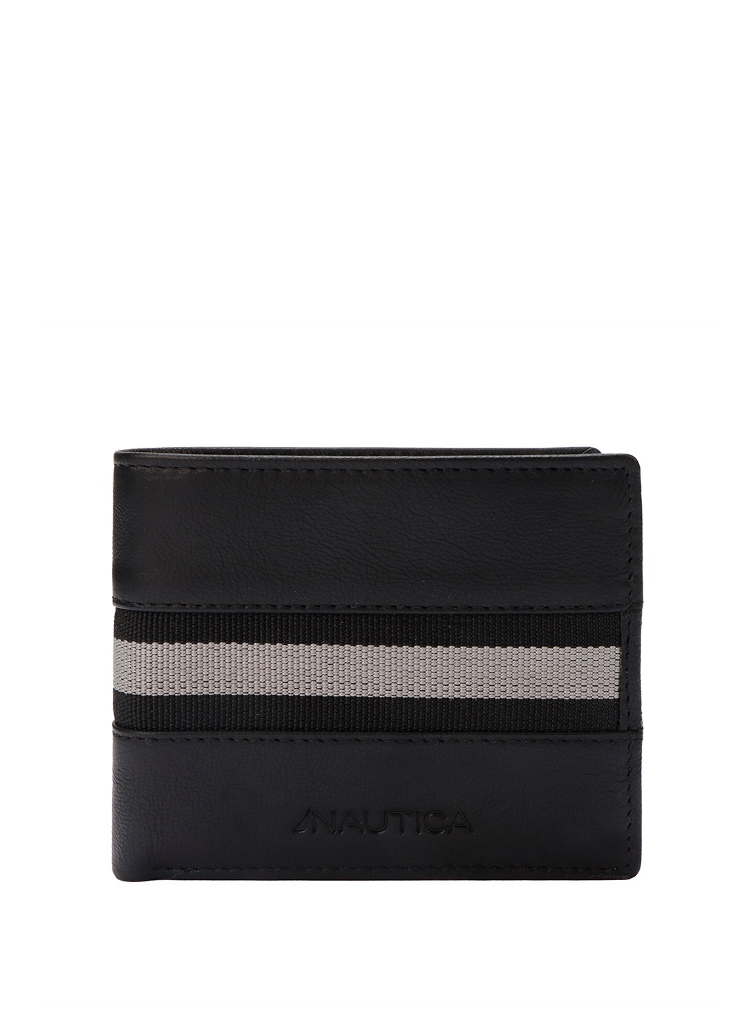 

Nautica Men Leather Two Fold Wallet With RFID Blocking, Black