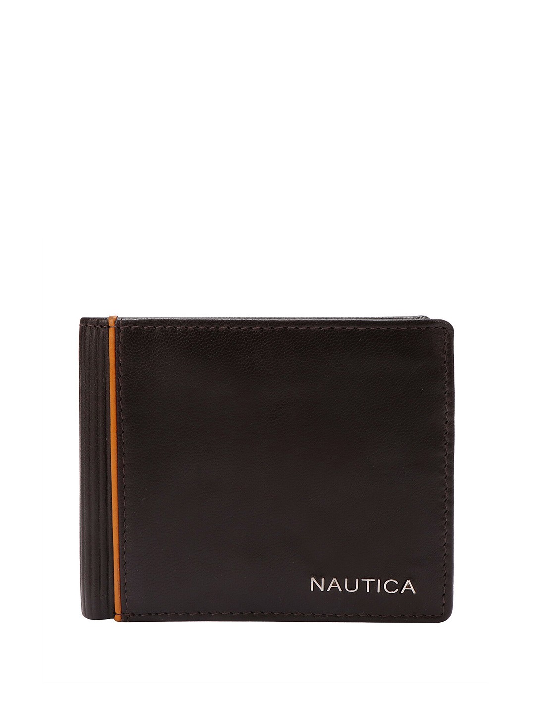 

Nautica Men Leather Two Fold Wallet, Brown