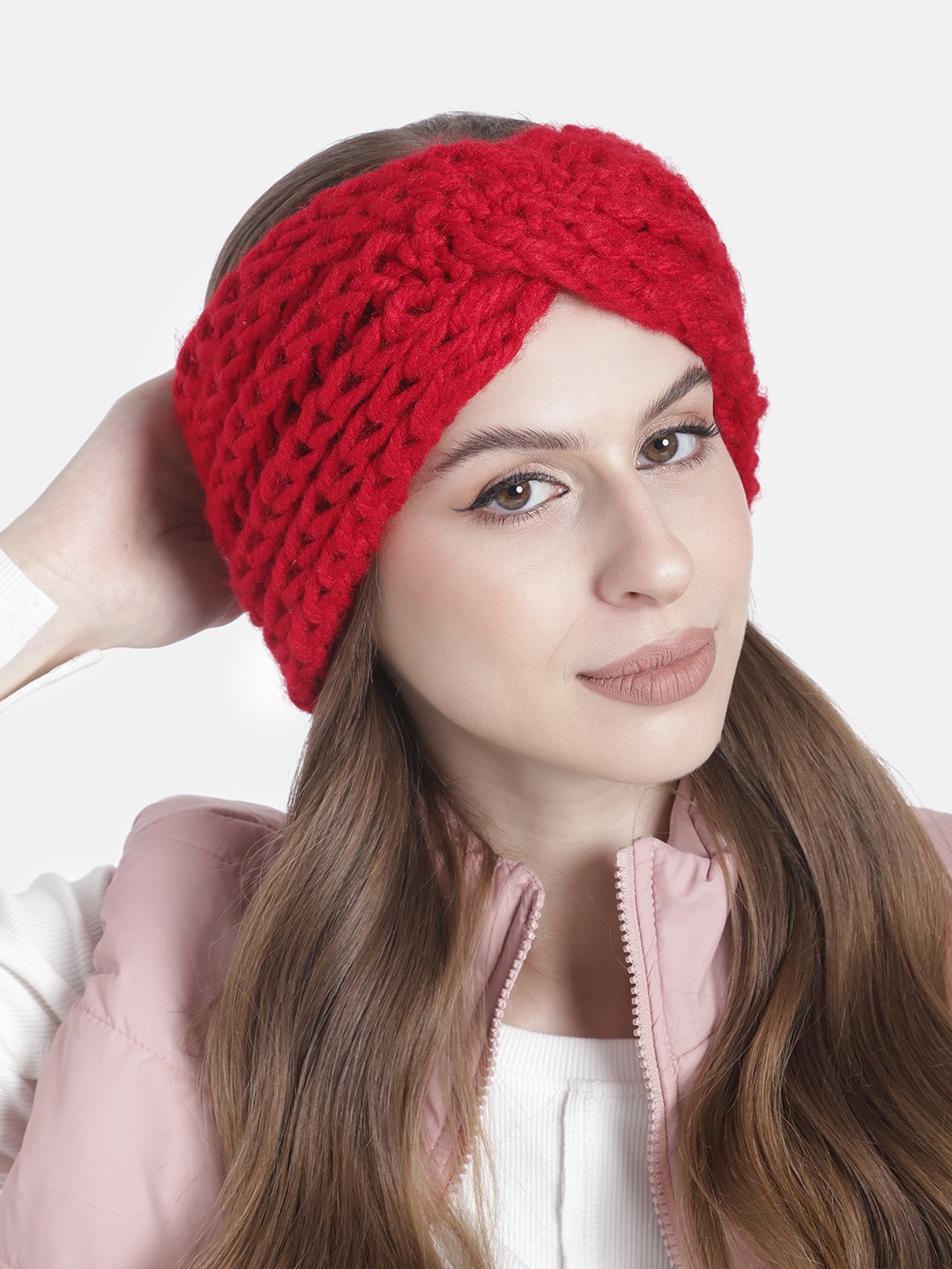 

Magic Needles Women Chill Wrap Acrylic Headband, Red