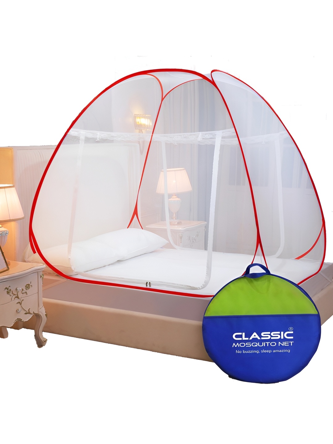 

Classic Mosquito Net Red & White King Size Tent Mosquito Net