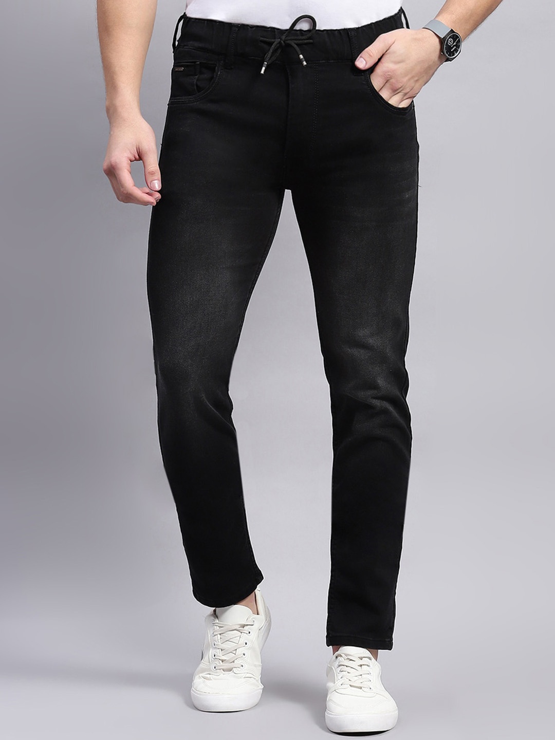 

Monte Carlo Men Light Wash Stretchable Jeans, Black