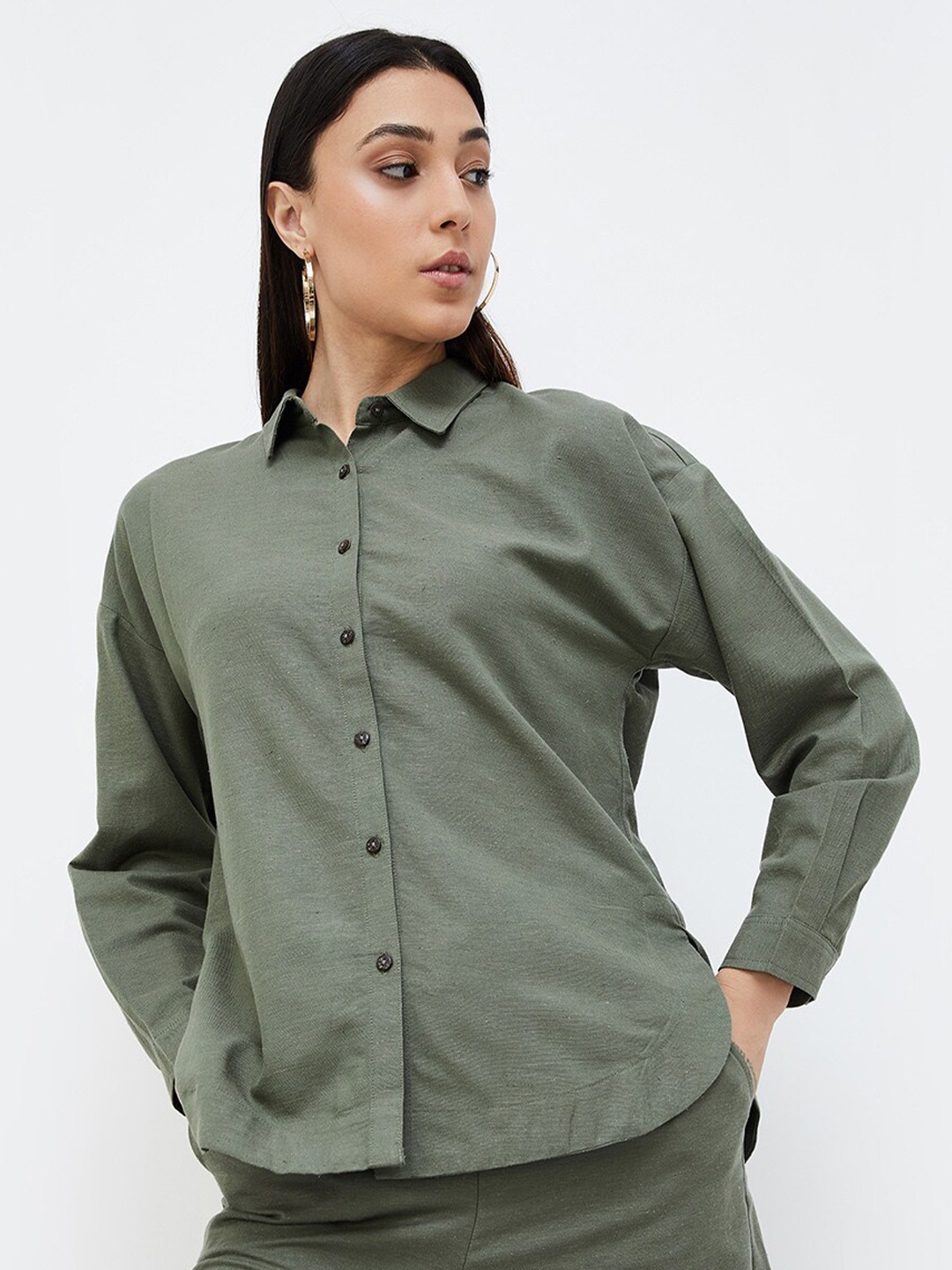 

CODE by Lifestyle Shirt Style Top, Olive