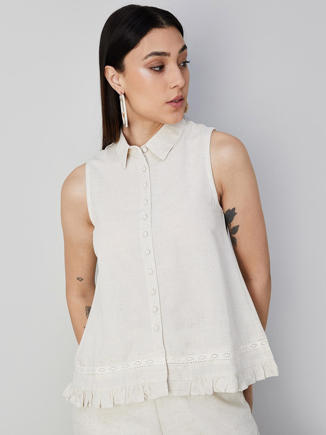 

CODE by Lifestyle Shirt Style Top, Beige