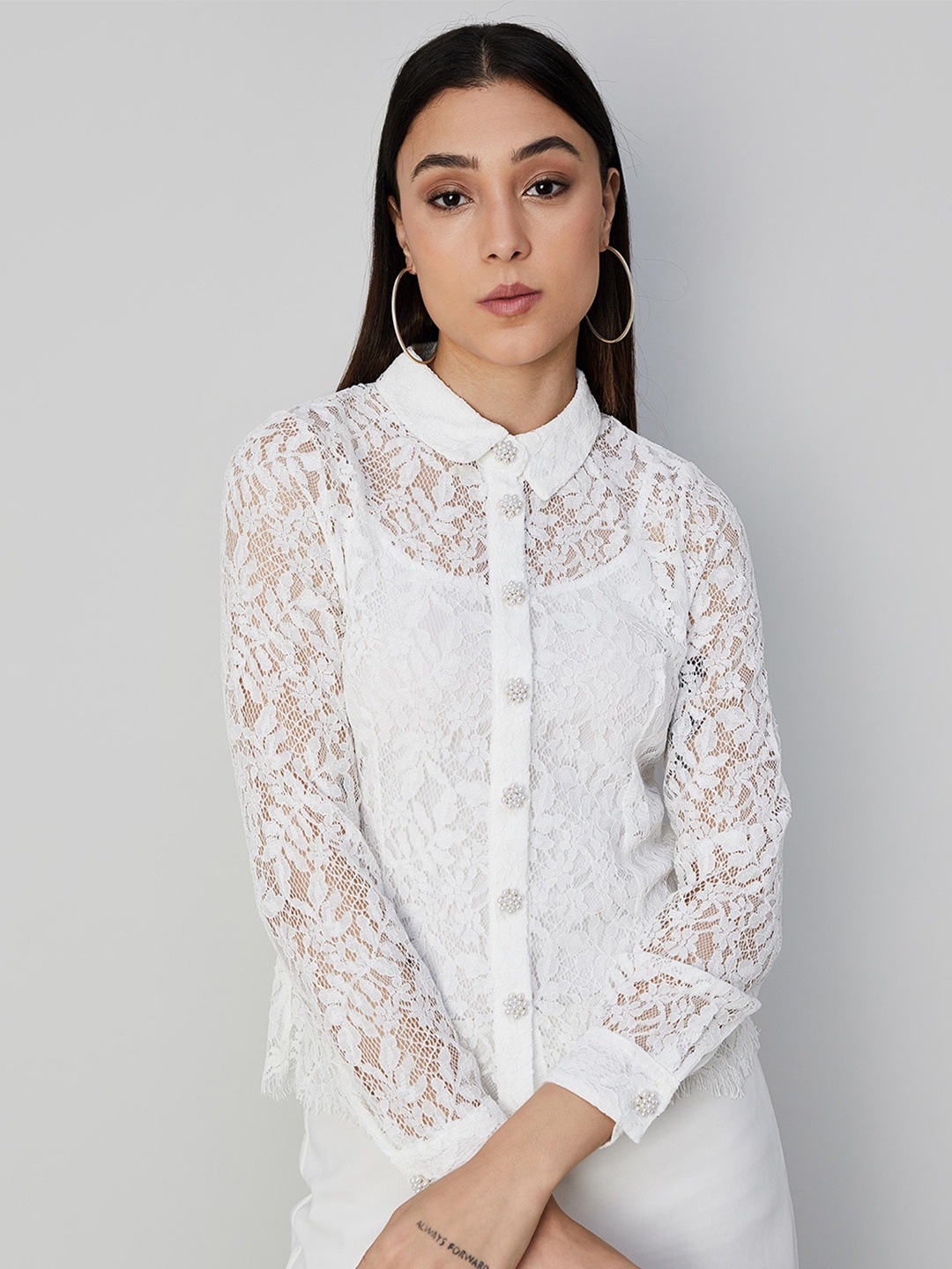 

CODE by Lifestyle Shirt Style Top, Off white