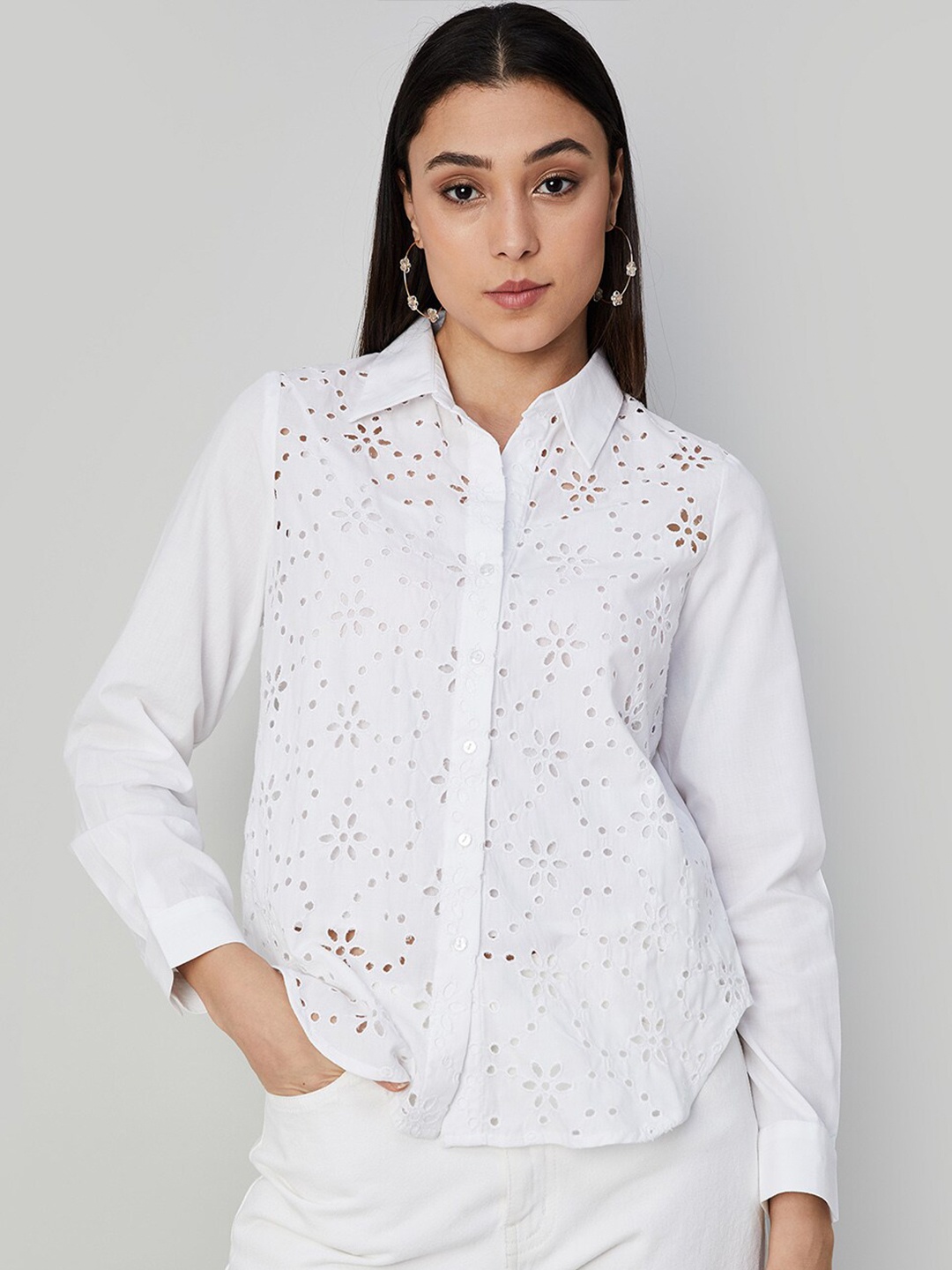 

CODE by Lifestyle Shirt Style Top, Off white