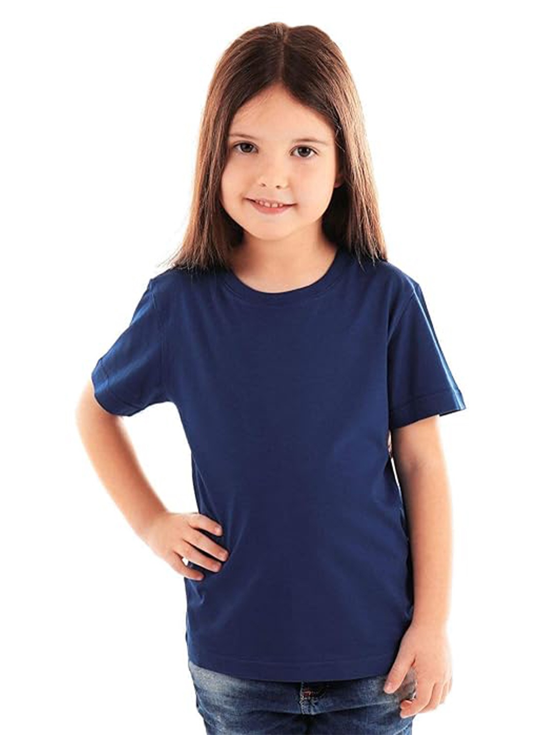 

BAESD Kids High Neck Bio Finish Cut Outs T-shirt, Navy blue