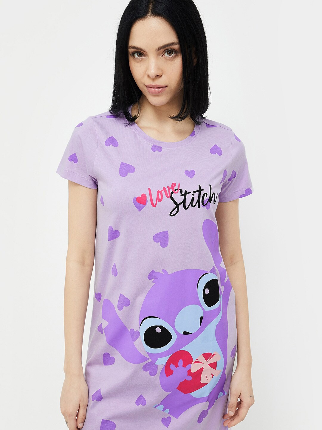 

Ginger by Lifestyle Print T-shirt Dress, Purple