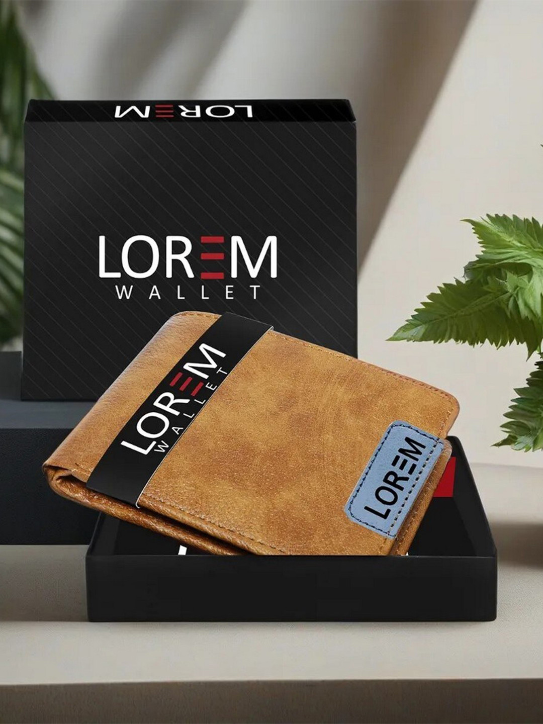 

LOREM Men Textured Two Fold Wallet with SIM Card Holder, Beige