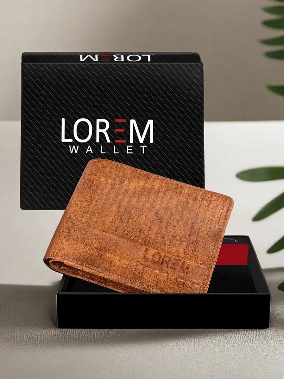 

LOREM Men Textured Synthetic Leather Two Fold Wallet with SIM Card Holder, Beige