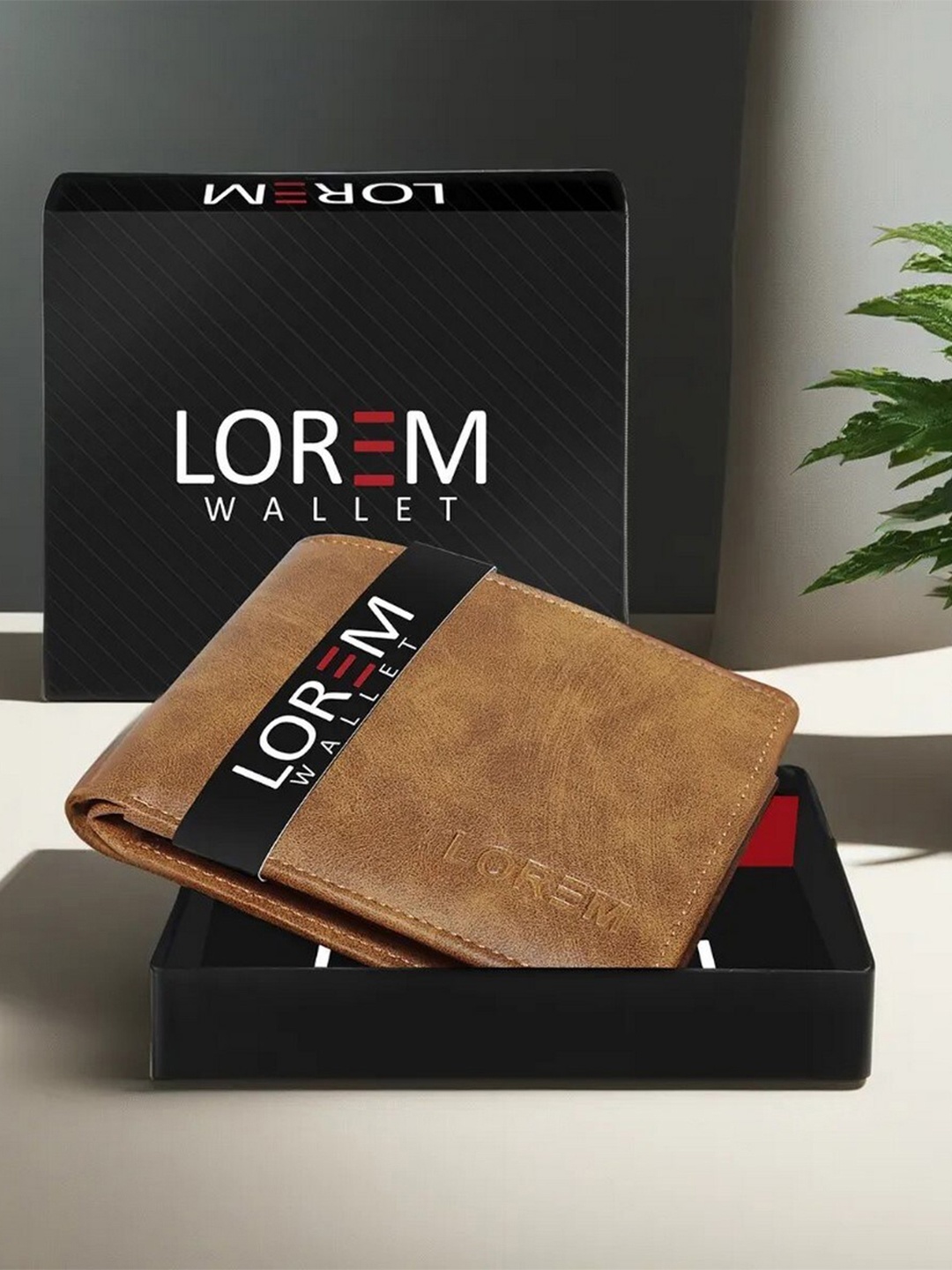 

LOREM Men Textured Two Fold Wallet with SIM Card Holder, Beige