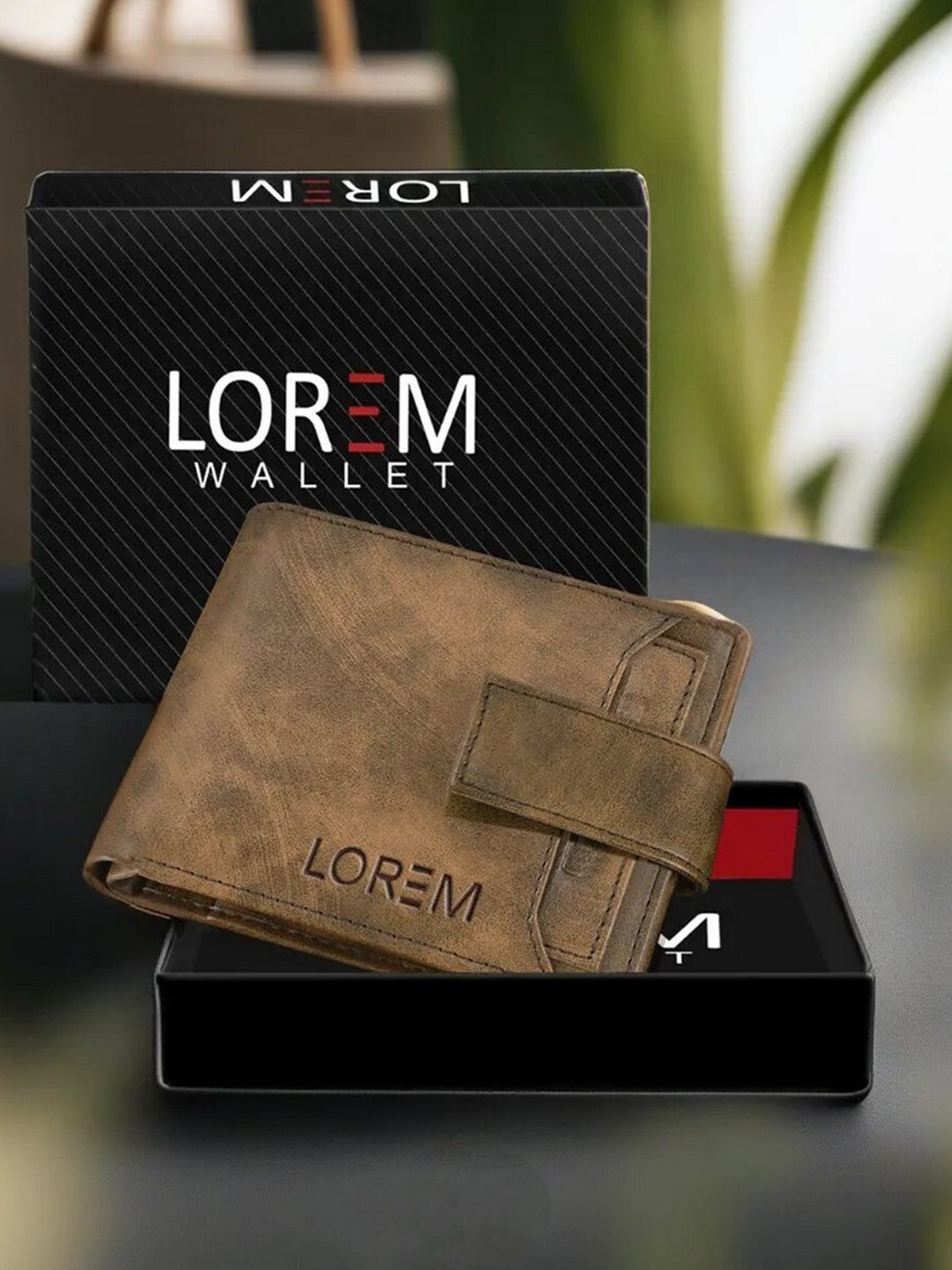 

LOREM Men Textured Two Fold Wallet with SIM Card Holder, Brown