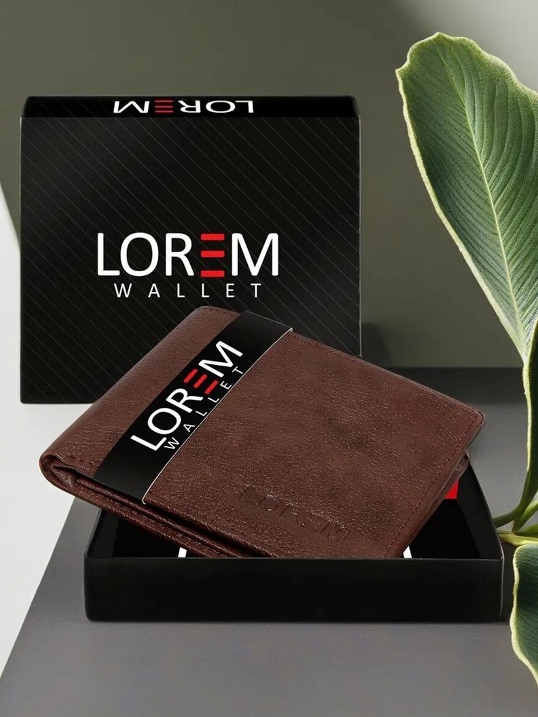 

LOREM Men Textured Two Fold Wallet, Brown
