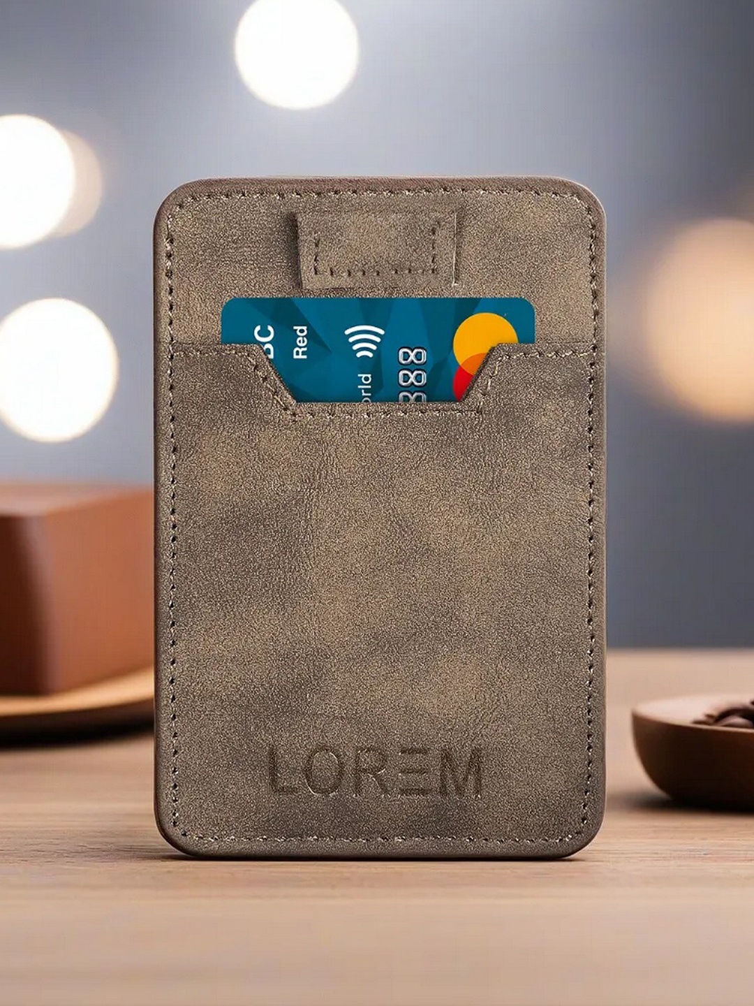 

LOREM Unisex Card Holder, Brown