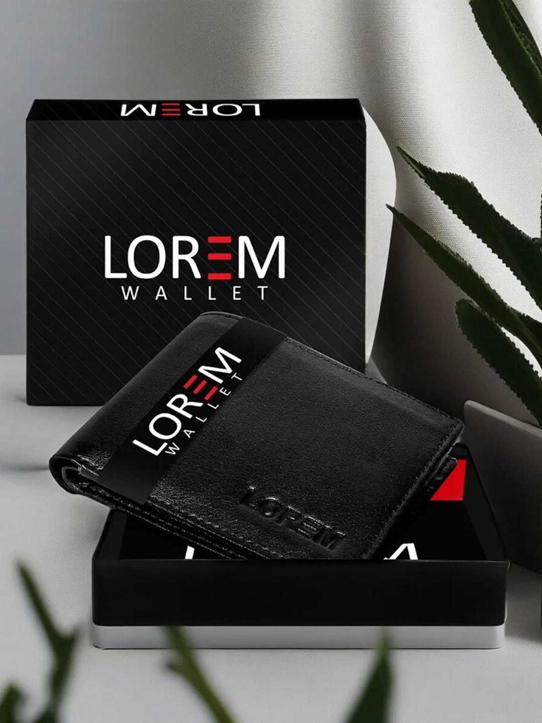 

LOREM Men Textured Two Fold Wallet With SIM Card Holder, Black
