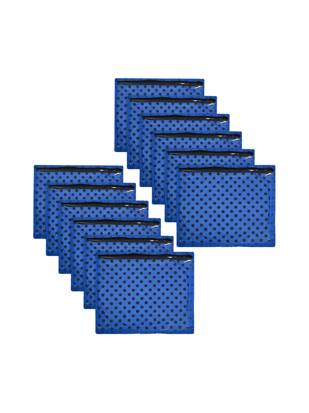 

Kuber Industries Blue & Black 12 Pieces Printed Reusable Drawer Organisers