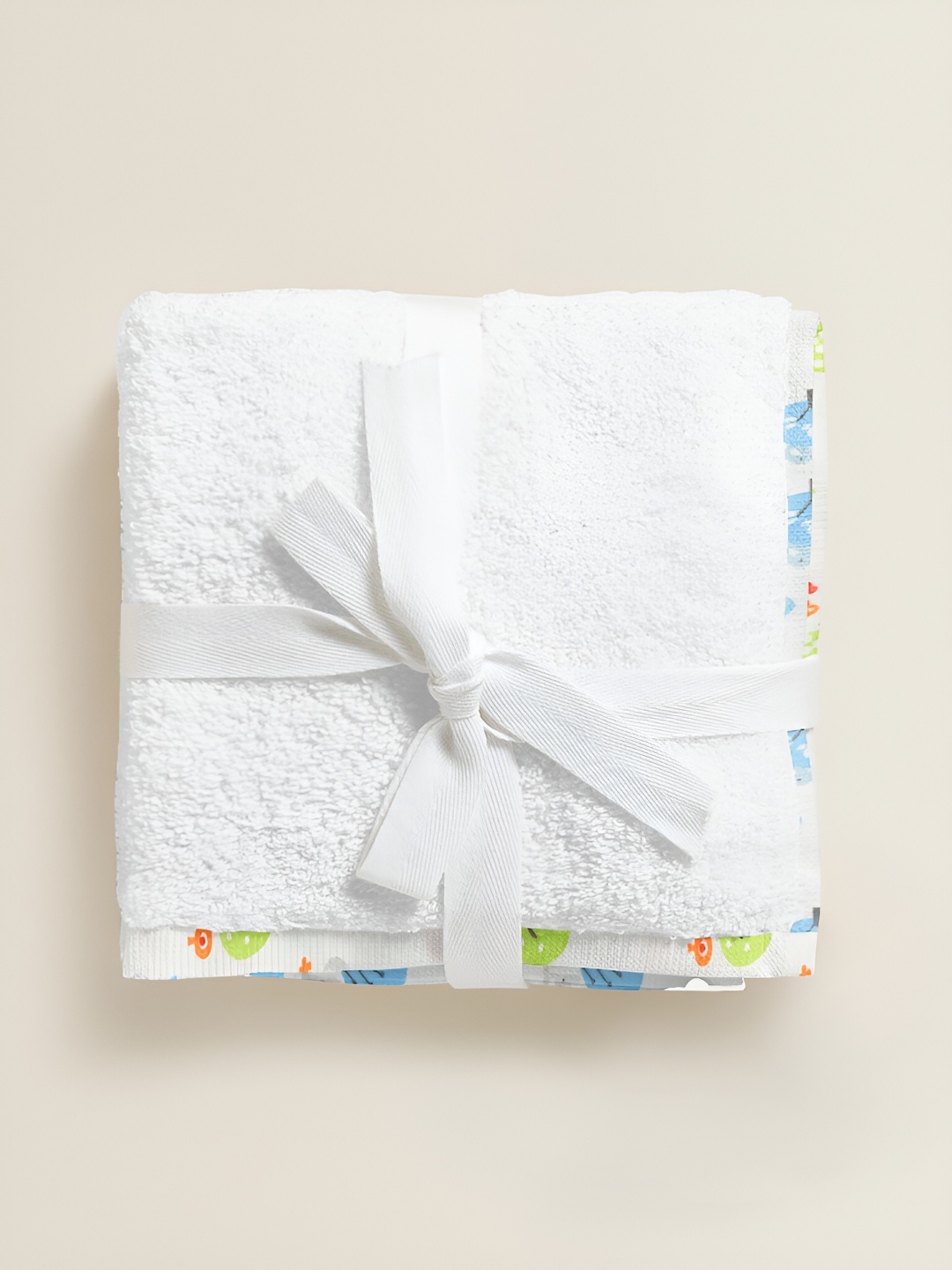 

THE BABY ATELIER White & Blue 1 Cotton 300 GSM Bath Towel