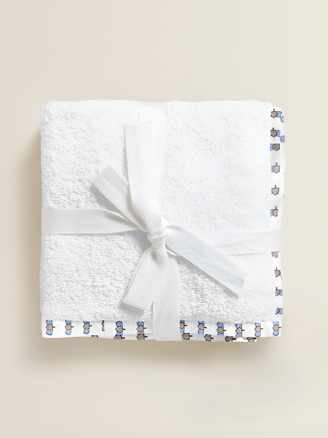 

THE BABY ATELIER White & Blue 1 Cotton 300 GSM Bath Towel