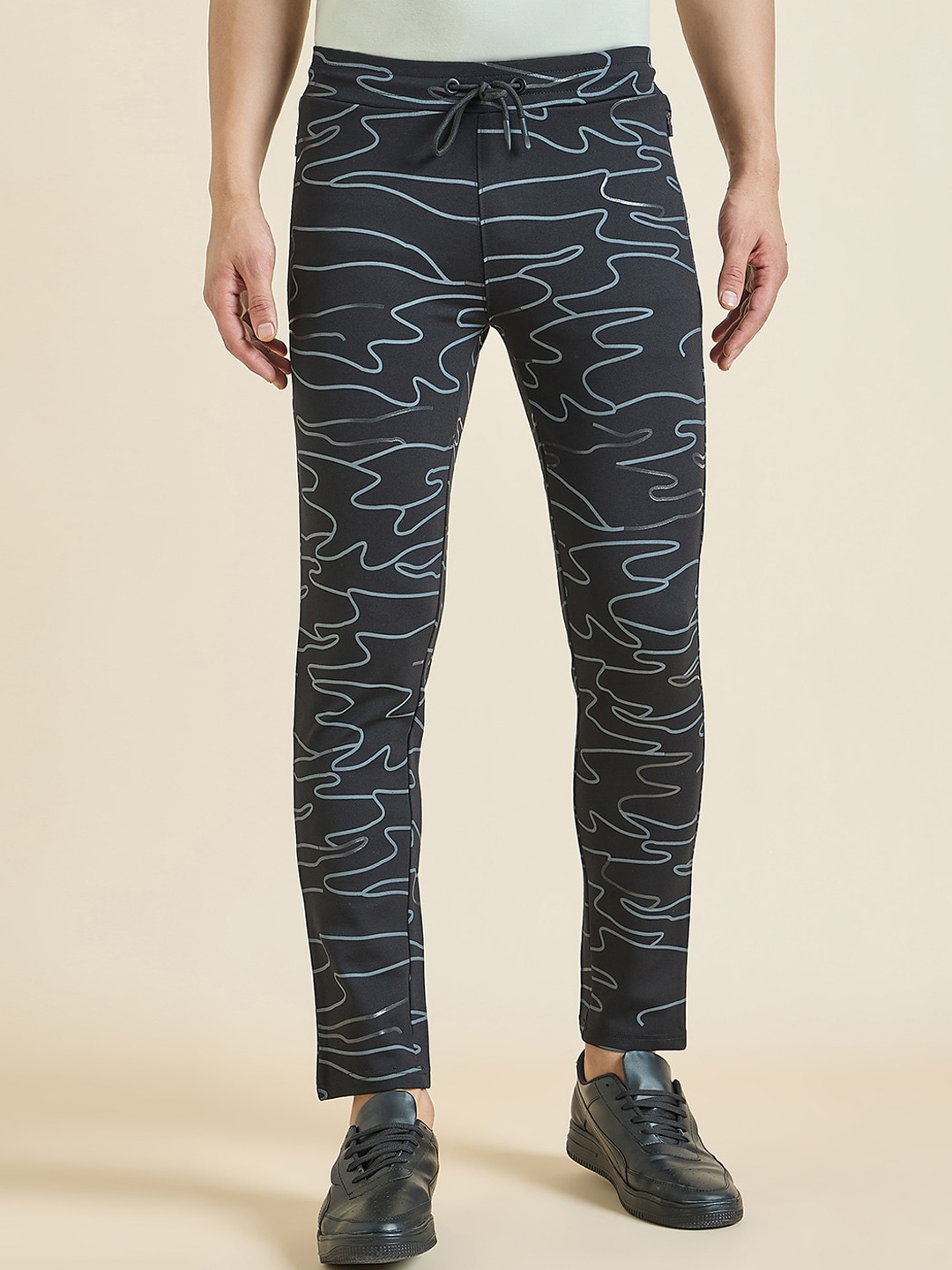 

Sweet Dreams Men Back Printed Mid-Rise Track Pant, Black