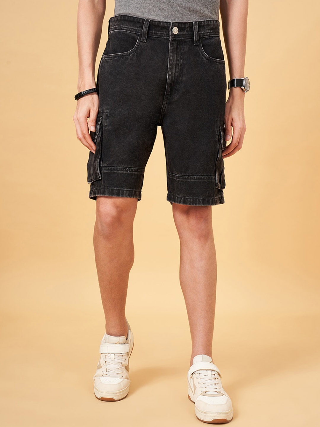 

People Men Denim Shorts, Black