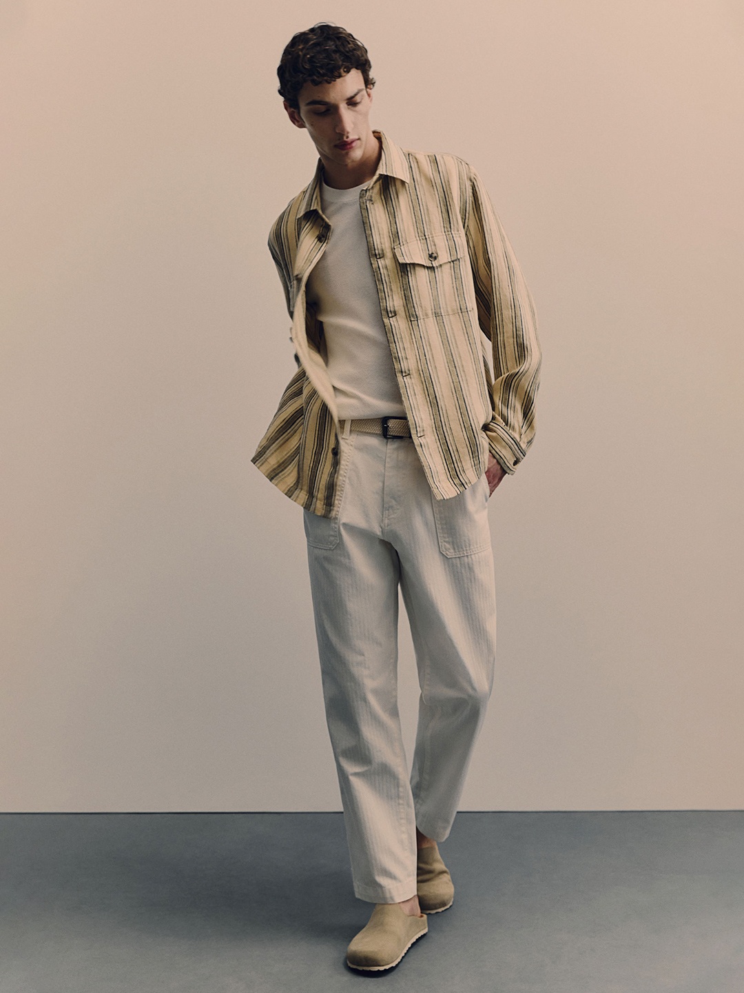 

H&M Regular Fit Linen Shirt, Beige