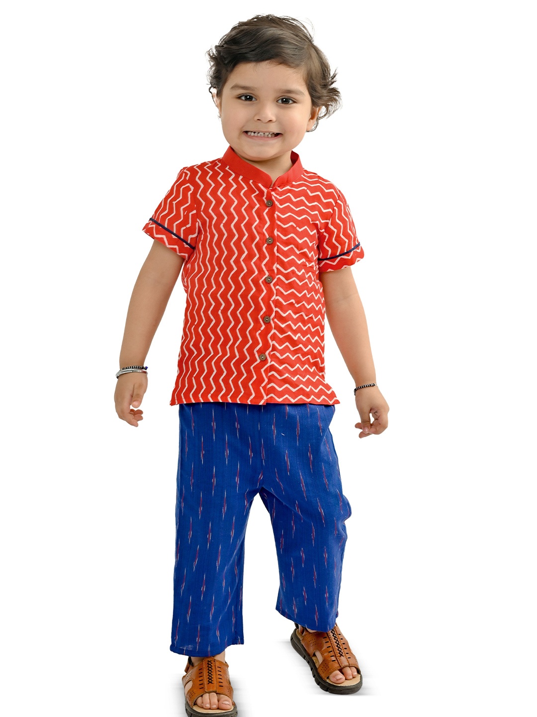 

Tiny Bunnies Boys Printed Top with Trousers, Red