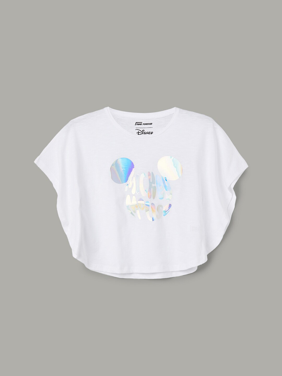 

Fame Forever by Lifestyle Girls Printed Extended Sleeves T-shirt, White