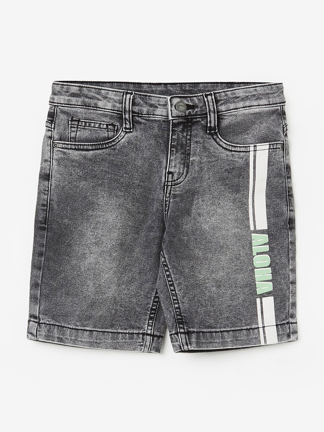 

Fame Forever by Lifestyle Boys Washed Denim Shorts, Grey