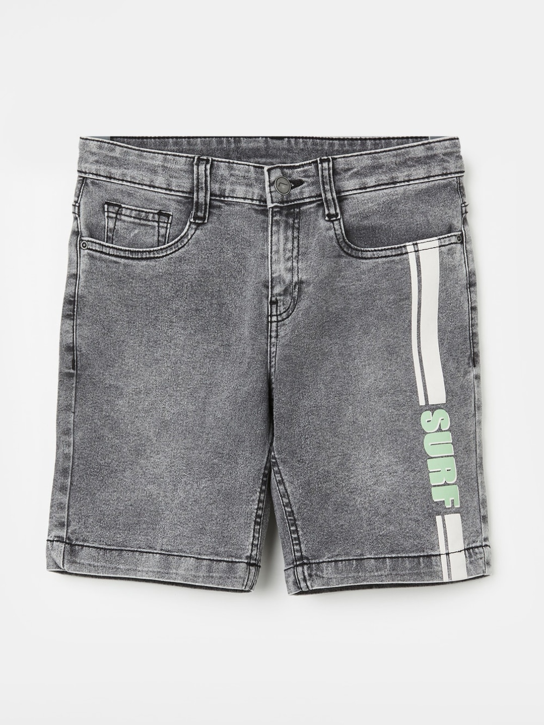 

Fame Forever by Lifestyle Boys Washed Denim Shorts Technology, Grey