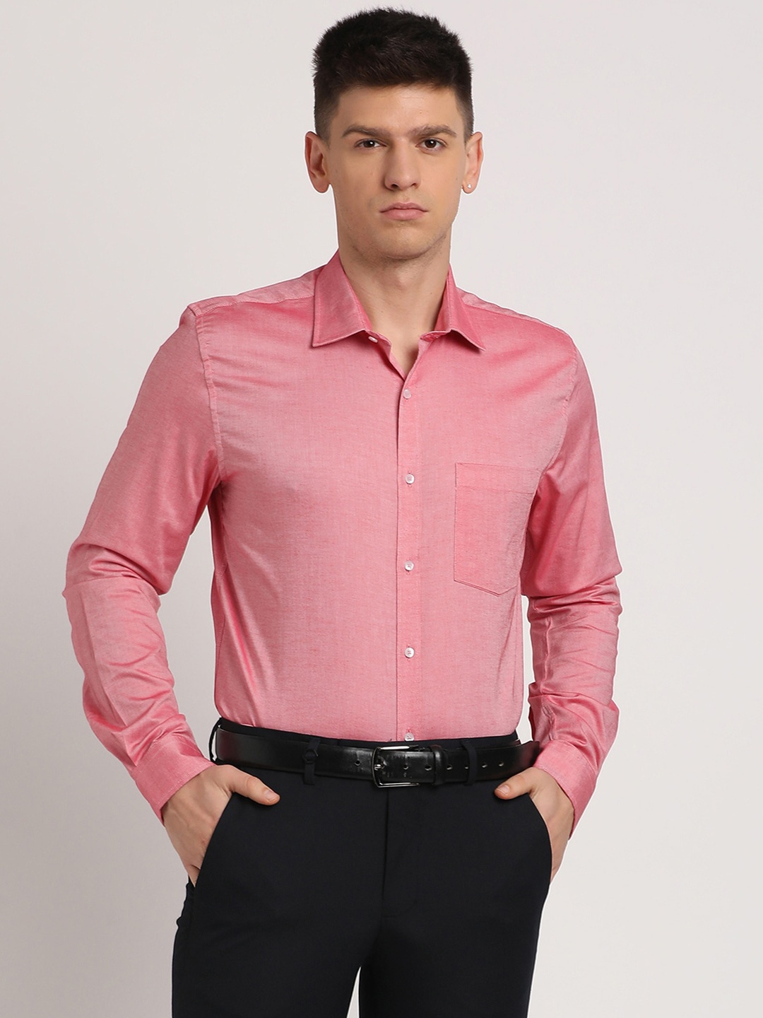 

Turtle Men Classic Opaque Formal Shirt, Coral