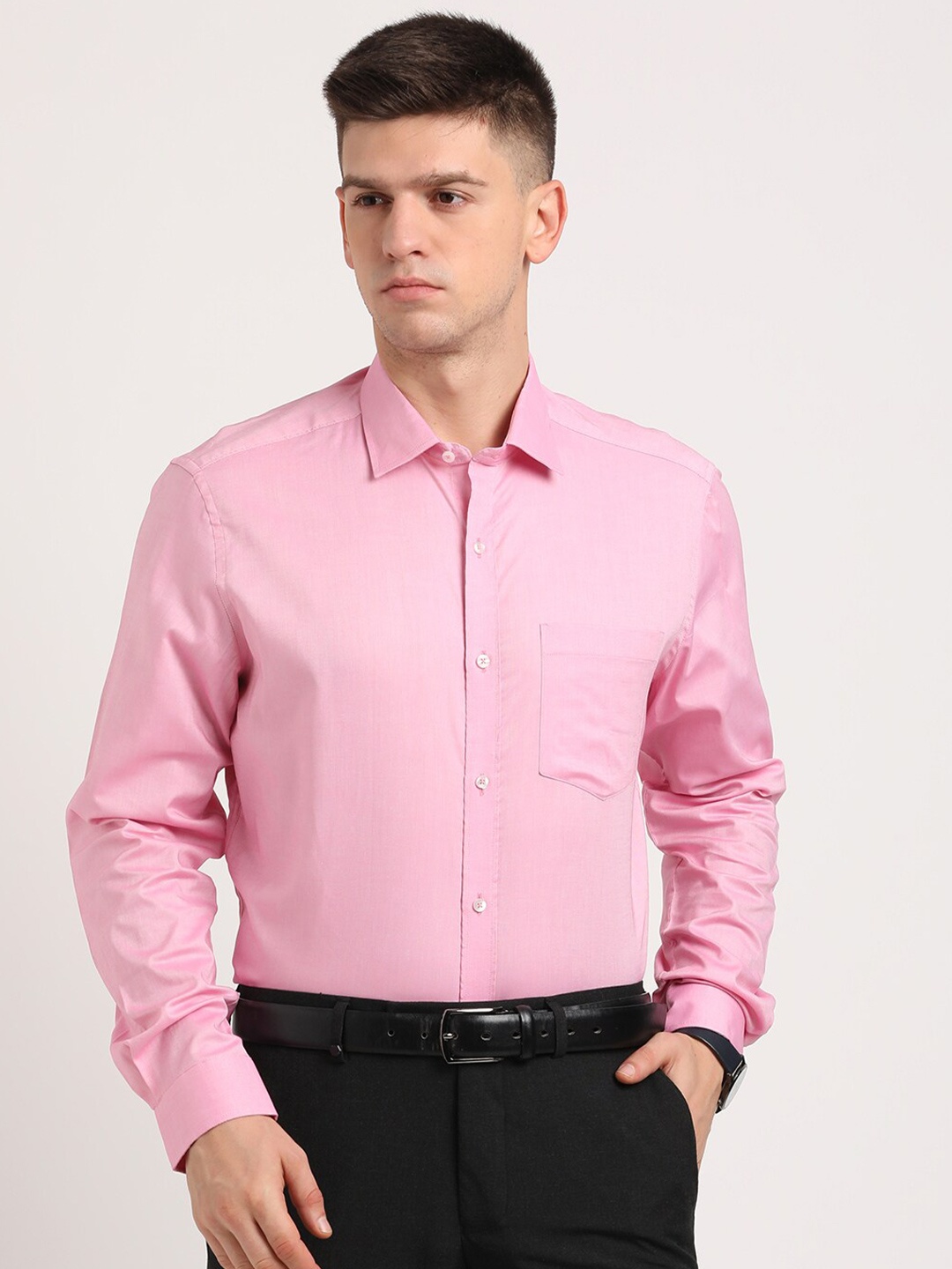 

Turtle Men Classic Opaque Formal Shirt, Pink