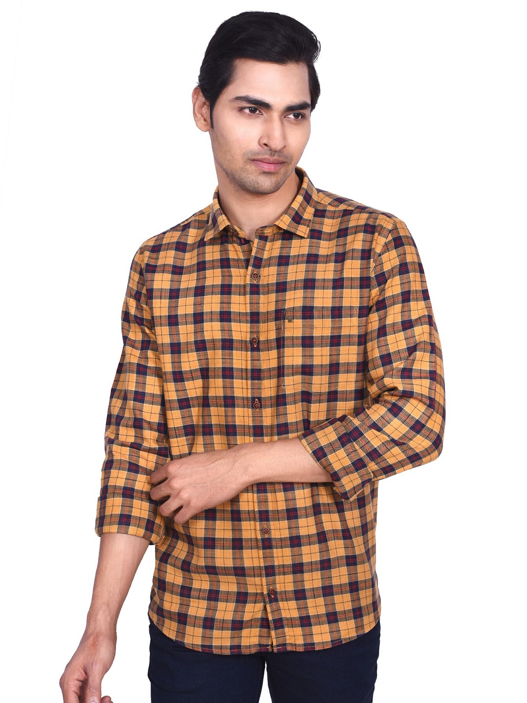 

Turtle Men Relaxed Slim Fit Opaque Checked Casual Shirt, Multi