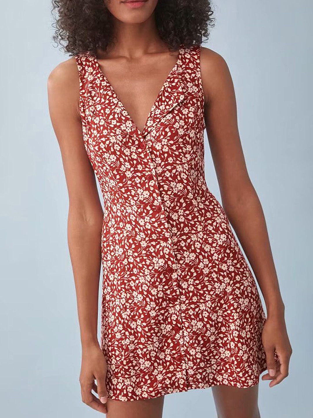 

LULU & SKY Floral Print Polyester Sheath Dress, Rust