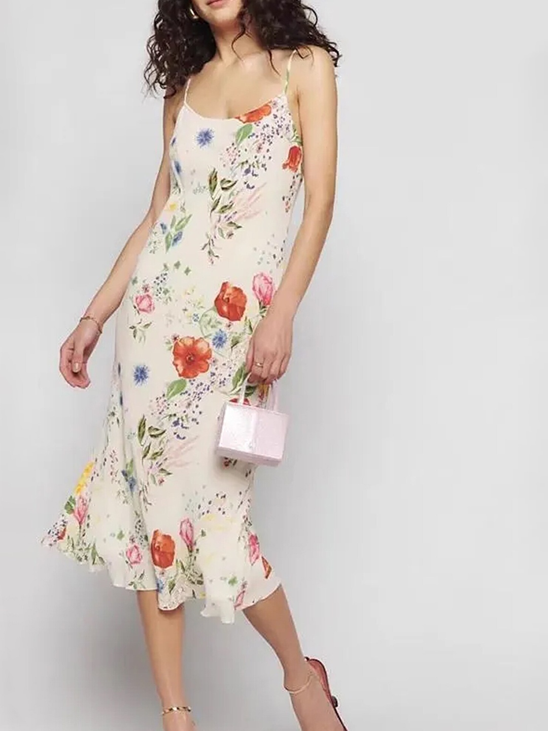 

LULU & SKY Women Floral Print A-Line Midi Dress, Multi