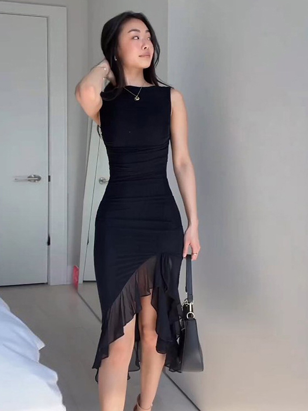 

LULU & SKY Women Maxi Midi Dress, Black