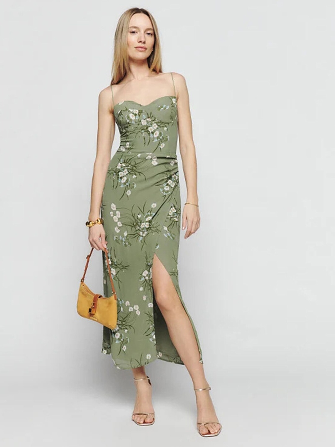

LULU & SKY Women Floral Print Maxi Dress, Green