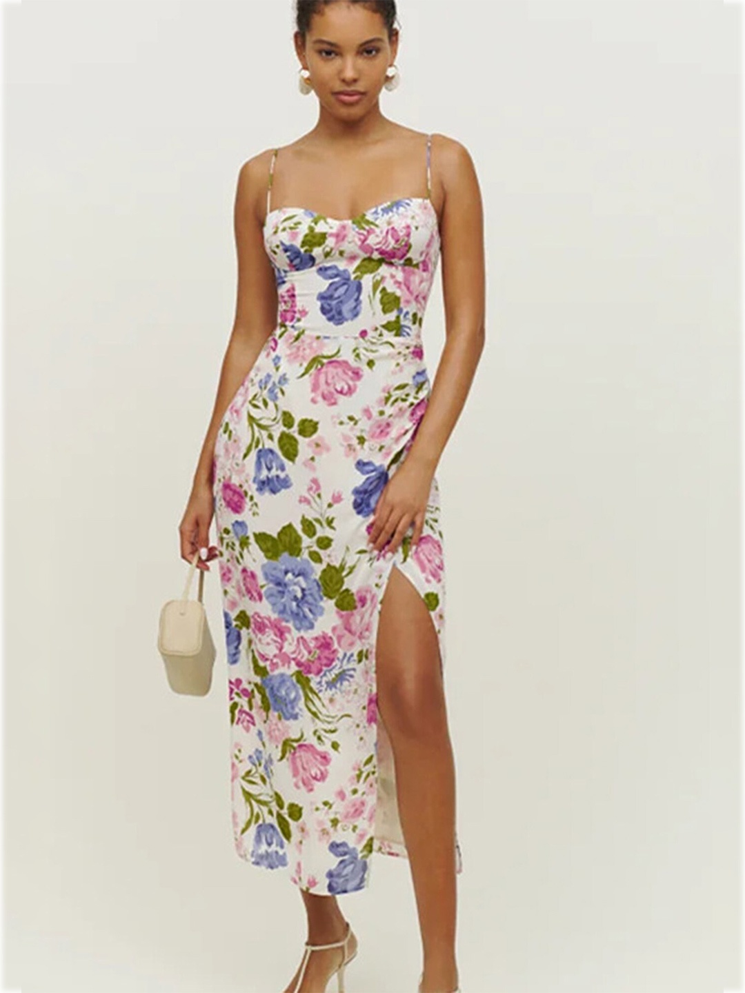 

LULU & SKY Women Floral Print Maxi Dress, Multi