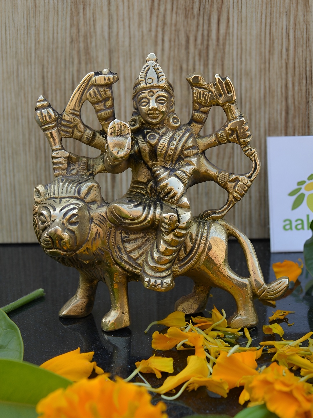 

Aakrati Yellow Medium Durga Religious Idol Brass Showpiece