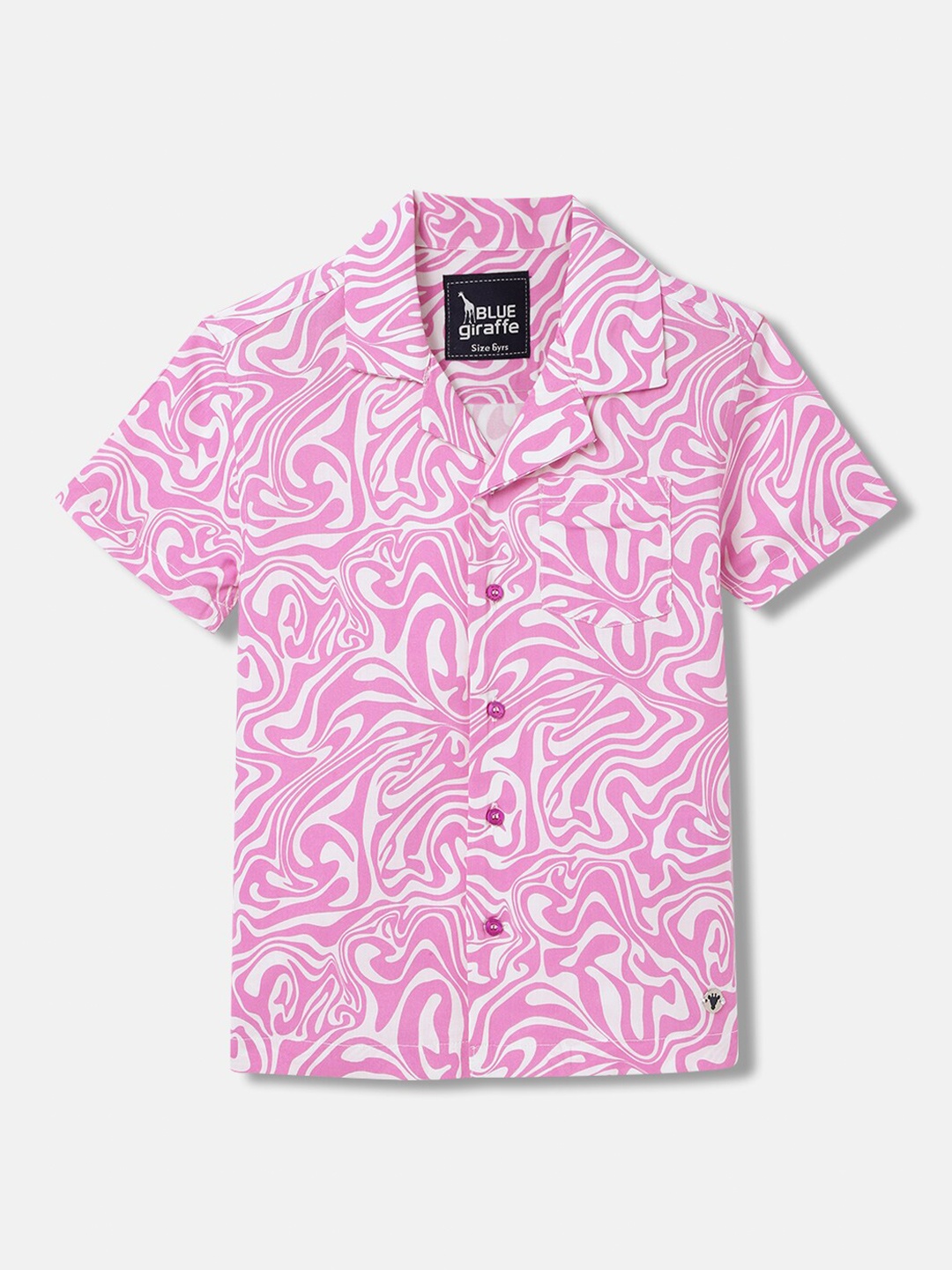 

Blue Giraffe Boys Opaque Printed Casual Shirt, Pink