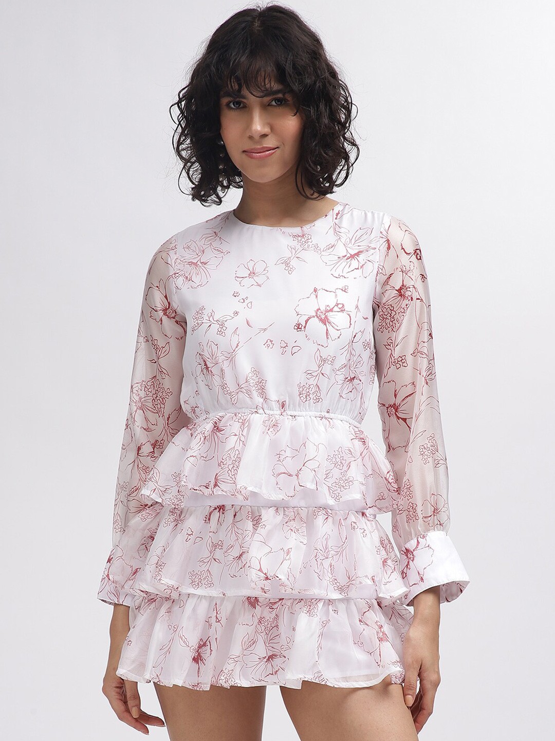 

CENTRESTAGE Floral Print Fit & Flare Mini Dress, Multi