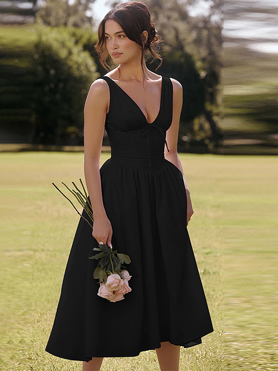 

LULU & SKY Fit & Flare Dress, Black